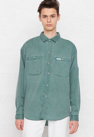 VINTAGE GREEN CALVIN KLEIN LONG SLEEVE SHIRT