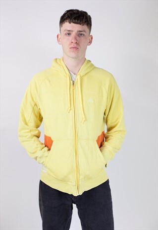 VINTAGE 90S ADIDAS YELLOW AND ORANGE HOODIE