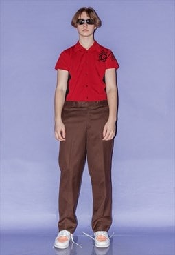 90's Vintage classy trousers in walnut brown