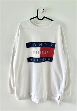 Vintage Tommy Hilfiger white spellout sweatshirt XL 90s