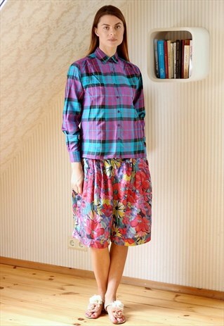 FLORAL SILK CULOTTE SHORTS