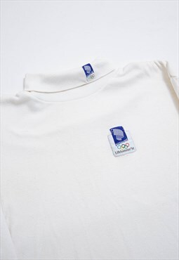 Vintage 90s White 94' Olympic Games Roll Neck Unisex M