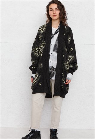 VINTAGE BLACK KNIT ESCADA CARDIGAN