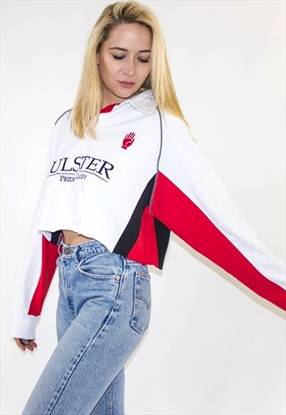 RETRO CROPPED IRISH RUGBY POLO SHIRT