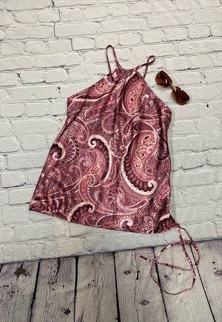 Y2K PINK PAISLEY PATTERNED TOP SIZE 12