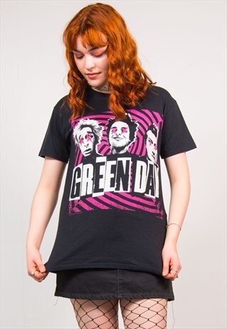 GREEN DAY VINTAGE 90'S BLACK BAND T-SHIRT