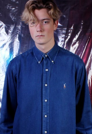 VINTAGE RALPH LAUREN BLUE DENIM SHIRT