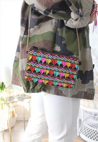 BAG ETHNIC PEARLS MULTICOLOR