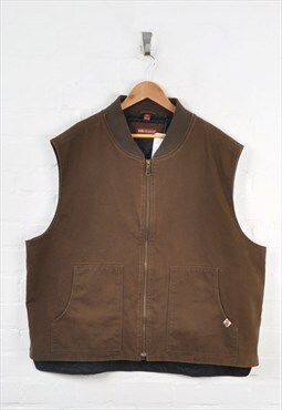 Vintage Dri Duck Workwear Vest Gilet Insulated Brown XXL