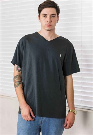 VINTAGE POLO RALPH LAUREN T-SHIRT LOGO 90S XL 6.4