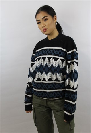 VINTAGE 90'S PATTERNED WOOLEN JUMPER