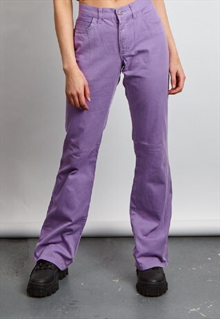 VINTAGE 90'S VERSACE PURPLE FLARED JEANS