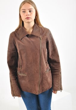 Vintage suede leather biker jacket