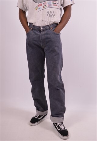 LEVI'S 501 MENS VINTAGE JEANS W36 L36 BLUE 90S