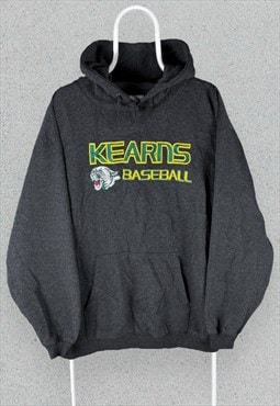 Vintage Kearns Baseball Grey Hoodie Spell Out Mens XL