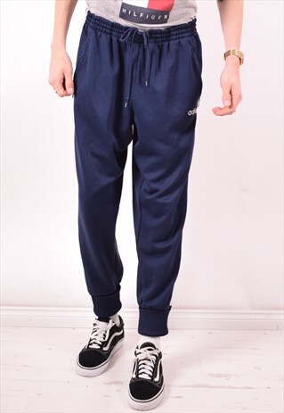 ADIDAS MENS VINTAGE TRACKSUIT TROUSERS XL BLUE 90S