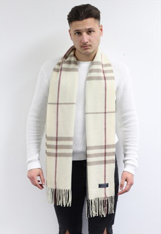 VINTAGE LAMBSWOOL CHECKED SCARF-AS207