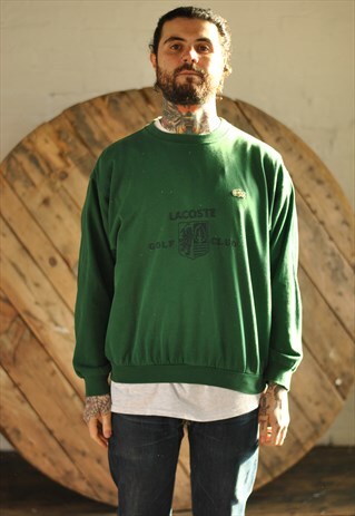 80S CHEMISE LACOSTE SPELL OUT SWEATER