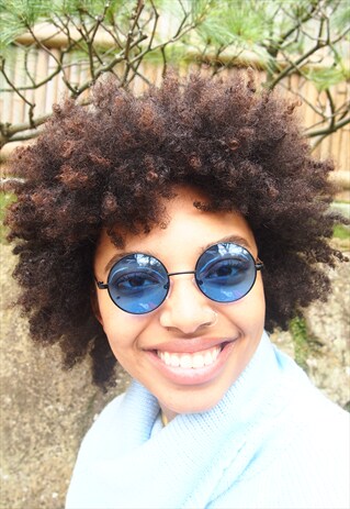 BLUE LENS SMALL ROUND JOHN LENNON SUNGLASSES