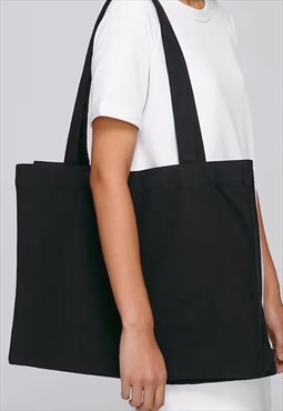 Women's Large Woven Cotton Shoulder Tote Bag - Black