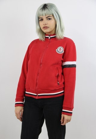 VINTAGE MONCLER RED ZIP UP JUMPER