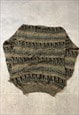 VINTAGE KNITTED JUMPER LLAMA PATTERNED CHUNKY SWEATER