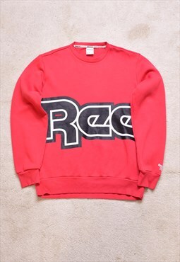 Reebok Red Wraparound Spell Out Sweater