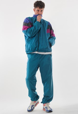VINTAGE ADIDAS ORIGINALS JACKET AND PANTS 90S TURQUOISE