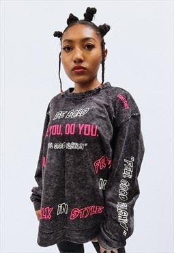 Be Bold 'Slogan' Washed Sweatshirt