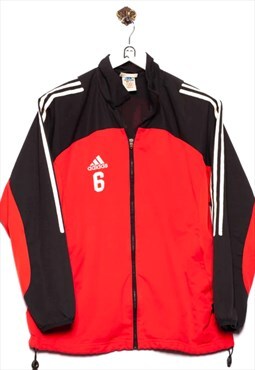 Vintage adidas Sweat jacket Logo Embroidery Red/Black