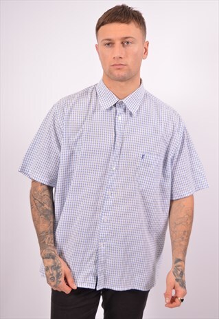 VINTAGE YVES SAINT LAURENT SHIRT CHECK BLUE