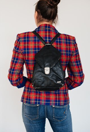VINTAGE 90S BLACK GRUNGE BUCKET RUCKSACK
