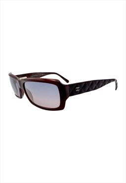 Chanel Sunglasses Rectangle Burgundy Logo 5125 Quilted Slim 