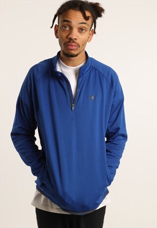 VINTAGE CHAMPION EMBROIDERED LOGO 1/4 ZIP SWEATSHIRT