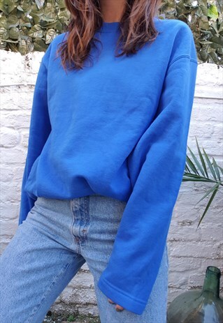 VINTAGE BLUE CASUAL FRUIT OF THE LOOM JUMPER