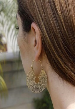 Gold Boho Hoop Earrings  