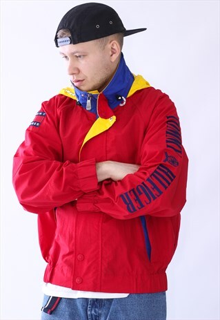 VINTAGE MENS TOMMY BIG SLEEVE LOGO WINDBERAKER JACKET