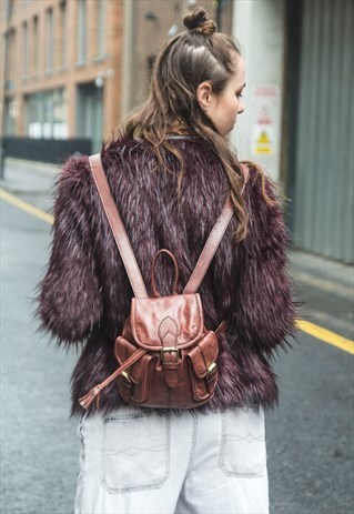 PREMIUM STRESSED LEATHER MINI RUCKSACK BACKPACK