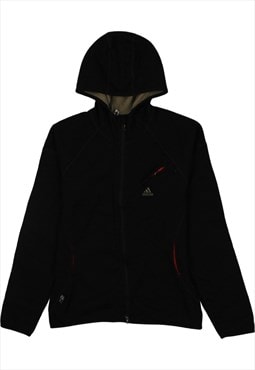 Vintage 90's Adidas Fleece Jumper Hooded Full Zip Up Black
