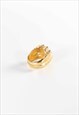 Y2K STYLE YELLOW FLOWER YING YANG GOLD RING