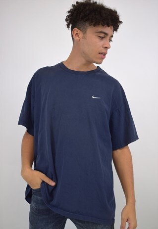 VINTAGE 90S NIKE NAVY TICK LOGO TEE