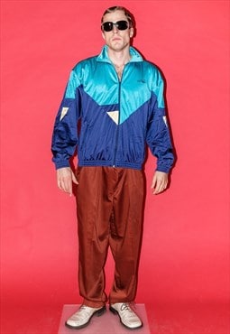 90's Vintage rave sports / track zip-up jacket in tricolor