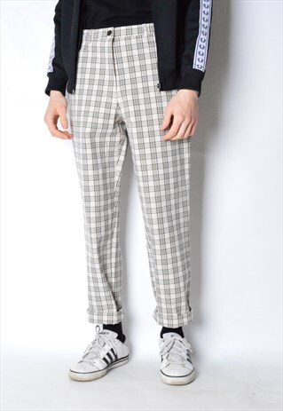 VINTAGE 90S UNISEX BEIGE CHECK PANTS