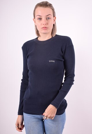 LEVI'S WOMENS VINTAGE TOP LONG SLEEVE SMALL BLUE 90'S