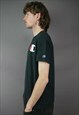 VINTAGE CHAMPION T-SHIRT IN BLACK WITH LOGO
