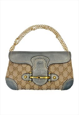 Gucci Shoulder Bag GG Logo Horse-bit Gold Chain Vintage