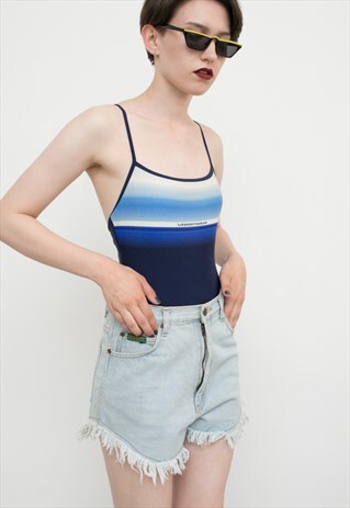 VINTAGE FRINGE SHORTS LIGHT BLUE DENIM MINI 80S CROP JEANS