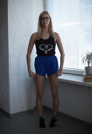 VINTAGE 90'S INDIGO BLUE MINI SPORT SHORTS