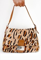 Vintage Fendi Leopard Mama Baguette Bag