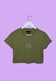 REWORKED TOMMY HILFIGER KHAKI BABY TEE CROP TOP